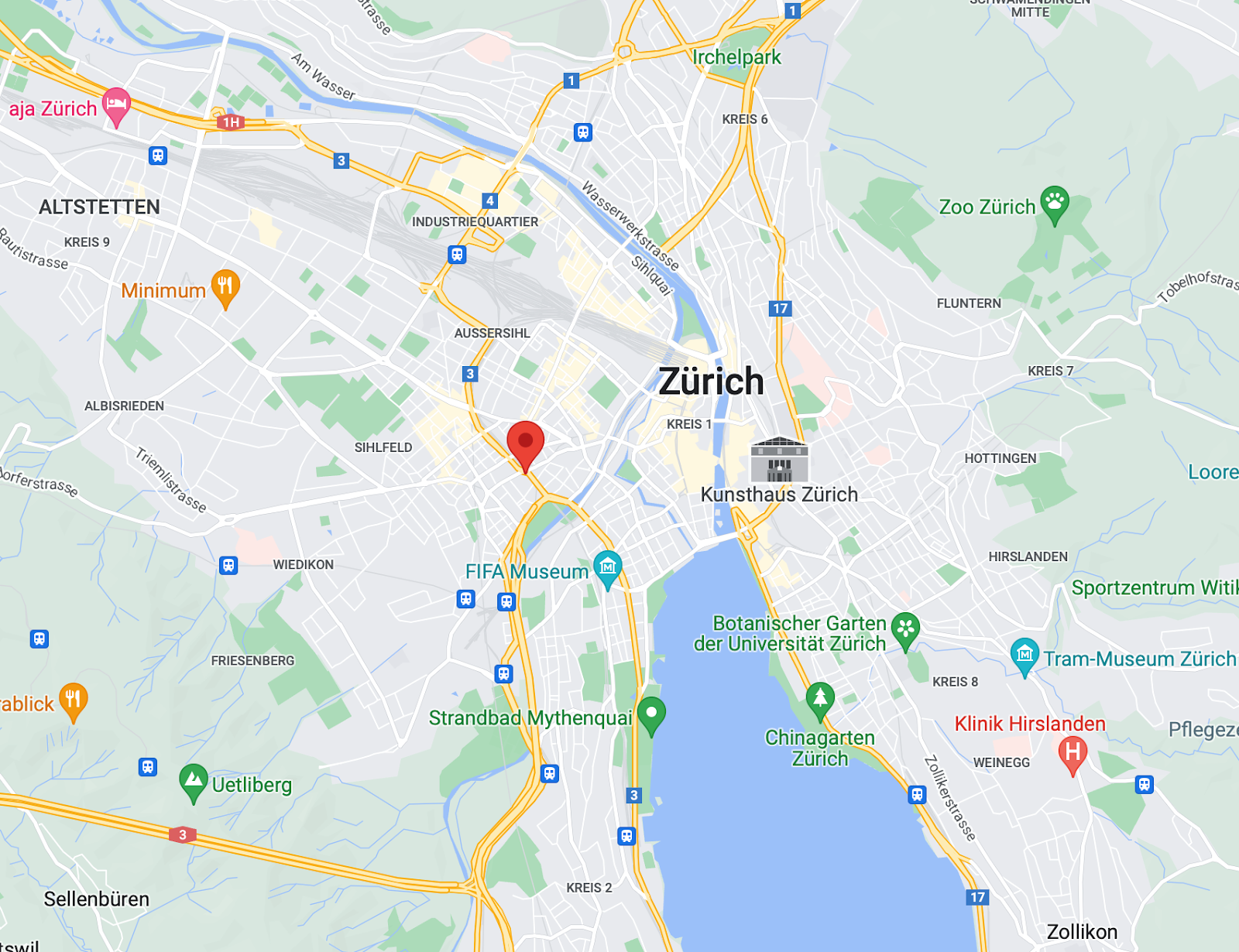 Sensor location in Zurich